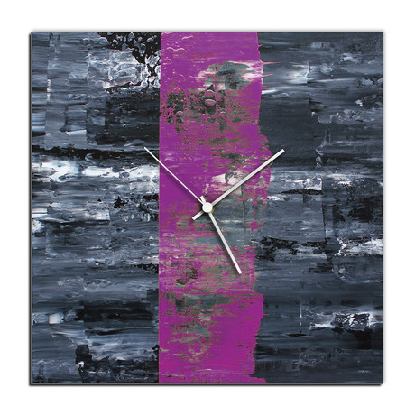 Line Square Clock // Purple (16"W x 16"H x 1"D)
