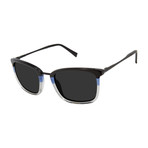Men's Square Polarized Sunglasses // Black + Blue