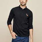 River Polo Shirt // Black (Medium)