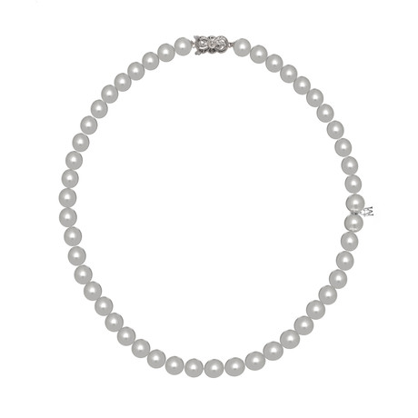 Mikimoto 18k White Gold Akoya Pearl Necklace VIII // Store Display