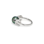 Mikimoto 18k White Gold Diamond + South Sea Pearl Ring // Ring Size: 6.5 // Store Display