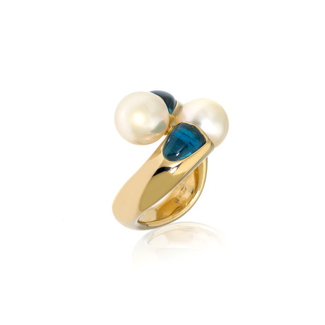 Mikimoto 18k Yellow Gold White South Sea Pearl Ring // Ring Size: 6.25 // Store Display