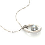 Mikimoto 18k White Gold Black South Sea Pearl Pendant // Store Display