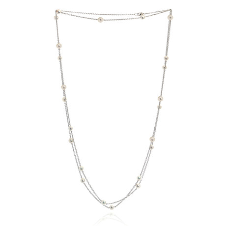 Mikimoto 18k White Gold Akoya Pearl Necklace II // Store Display