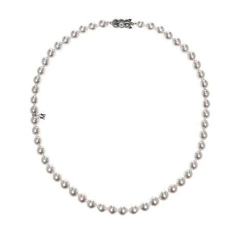 Mikimoto 18k White Gold Akoya Pearl Necklace VI // Store Display