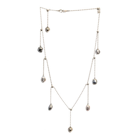 Mikimoto 18k White Gold Keshi Necklace // Store Display