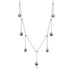 Mikimoto 18k White Gold Keshi Necklace // Store Display