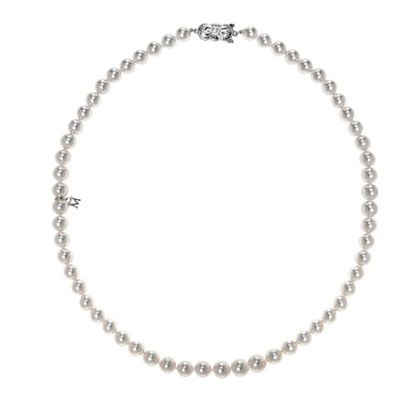 Mikimoto 18k White Gold Akoya Pearl Necklace V // Store Display