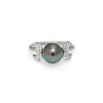 Mikimoto 18k White Gold Diamond + South Sea Pearl Ring // Ring Size: 6.5 // Store Display