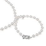 Mikimoto 18k White Gold Akoya Pearl Necklace VII // Store Display