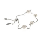 Mikimoto Station 18k Gold Diamond + Akoya Pearl Bracelet // Store Display