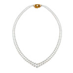 Mikimoto 18k Rose Gold Akoya Pearl Necklace // Store Display