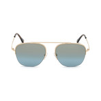 Men's Finn Sunglasses // Gold + Blue Mirror