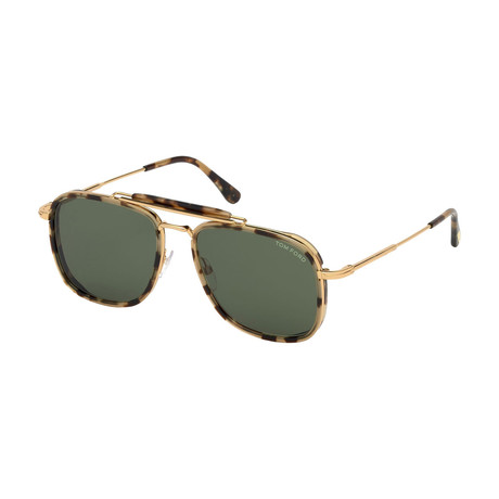 Men's Huck Sunglasses // Havana + Gold + Green