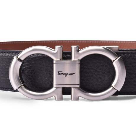 Ferragamo Reversible Belt // Black + Tan (105cm)