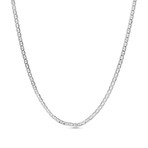 Anchor Chain Necklace // 1mm // Rhodium Plated Brass (16")