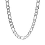 Figaro Chain Necklace // 3mm // Rhodium Plated Brass (16")