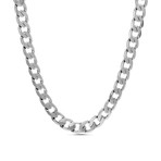 Curb Chain Necklace // 3mm // Rhodium Plated Brass (18")