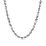 Rope Chain Necklace // 8mm // Rhodium Plated Brass (16")