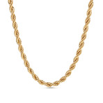Rope Chain Necklace // 8mm // Yellow Gold Plated Brass (16")