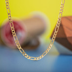 Figaro Chain Necklace // 1.8mm // Yellow Gold Plated Brass (16")