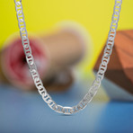 Anchor Chain Necklace // 2mm // Rhodium Plated Brass (16")