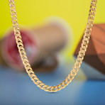 Miami Cuban Chain Necklace // 2.3mm // Yellow Gold Plated Brass (16")
