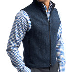 Harris Tweed Vest // Herringbone // Navy (M)