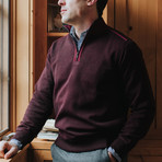 Quarter Zip Sweater // Burgundy (L)