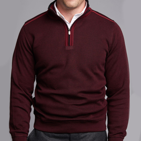 Quarter Zip Sweater // Burgundy (L)