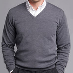 V-Neck Sweater // Gray Mix (M)