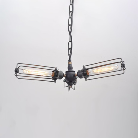 Linear Cage Chandelier // 3 Arm