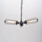 Linear Cage Chandelier // 3 Arm