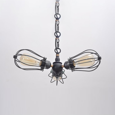 Squirrel Cage Chandelier // 3 Arm