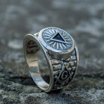 Masonic Ring // Black Triangle Cubic Zirconia (8)