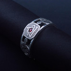 Masonic Ring // Snake + Red Cubic Zirconia (6)