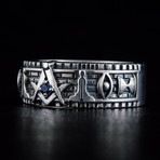 Masonic Ring // Blue Cubic Zirconia (8)