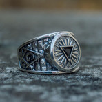 Masonic Ring // Black Triangle Cubic Zirconia (10)