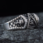 Masonic Ring // Eye + Skull (10)