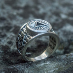 Masonic Ring // Black Triangle Cubic Zirconia (10.5)