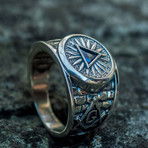 Masonic Ring // Blue Triangle Cubic Zirconia (11)