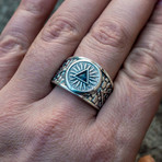 Masonic Ring // Blue Triangle Cubic Zirconia (11.5)