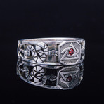 Masonic Ring // Snake + Red Cubic Zirconia (9)