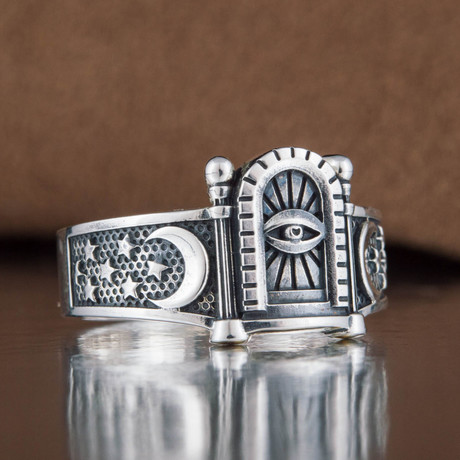 Masonic Ring // Moon + Stars (6)