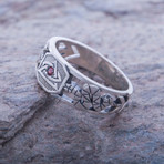 Masonic Ring // Snake + Red Cubic Zirconia (7)