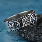 Masonic Ring // Blue Cubic Zirconia (7)