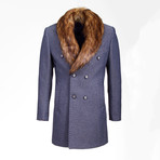 Washington Wool Coat // Dark Blue + Gray (Euro: 46)