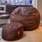 Convertible Bean Bag Chair // Cowhide // Coffee (Full)