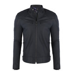 Clay Leather Jacket // Navy (XL)