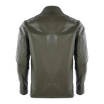 Marvin Leather Jacket // Olive Green (S)